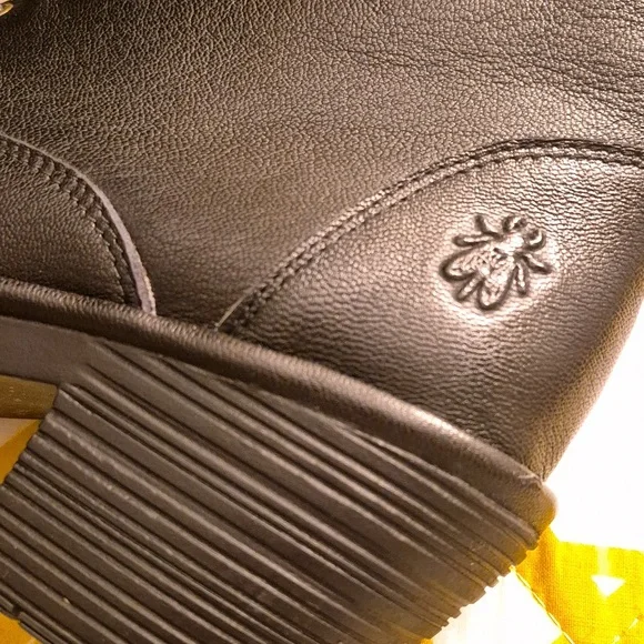 Fly London Black Heeled Boots/Lace Up Front/Side Zipper Size 41 9.5 - Picture 3 of 6